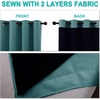 NICETOWN 100% Blackout Short Curtains with Black Liners, 2 Panels, 37″ W by 50″ L, Sea Teal, Solid Thermal Insulated Full Blackout 2-Layer Lined Drapes, Energy Efficiency Window Draperies for Bedroom