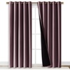 NICETOWN 100% Blackout Window Curtain Panels, Cold and Full Light Blocking Drapes with Black Liner for Nursery, 84 inches Drop Thermal Insulated Draperies (Dry Rose, 2 PCs, 70 inches Wide Each Panel)