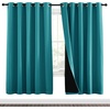 NICETOWN 100% Blackout Window Curtain Panels, Full Light Blocking Drapes with Black Liner for Nursery, 72-inch Drop Thermal Insulated Draperies (Peacock Teal, 2 Pieces, 70-inch Wide Per Panel)