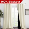 NICETOWN Beige Blackout Curtains for Patio 46″ Wide x 90″ Long 2 Panels