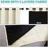 NICETOWN Beige Blackout Curtains for Patio 46″ Wide x 90″ Long 2 Panels