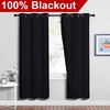 NICETOWN Black Blackout Curtains for Nursery 42″ Wide x 72″ Long 2 Panels