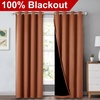 NICETOWN Burnt Orange Blackout Curtains for Nursery 52″ w x 84″ L 2 Panels