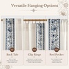 NICETOWN Embroidered Linen Curtains Ivory and White, W52 x L84(Garden Vine Embroidery – Blue)
