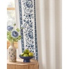 NICETOWN Embroidered Linen Curtains Ivory and White, W52 x L84(Garden Vine Embroidery – Blue)