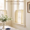 NICETOWN Embroidered Linen Curtains Ivory and White, W52 x L84(Garden Vine Embroidery – Gold)