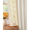 NICETOWN Embroidered Linen Curtains Ivory and White, W52 x L84(Garden Vine Embroidery – Gold)