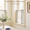 NICETOWN Embroidered Linen Curtains Ivory and White, W52 x L84(Garden Vine Embroidery – Green)