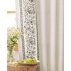 NICETOWN Embroidered Linen Curtains Ivory and White, W52 x L84(Garden Vine Embroidery – Green)