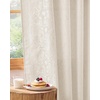 NICETOWN Embroidered Linen Curtains Ivory and White, W52 x L84(Garden Vine Embroidery – Ivory)