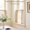 NICETOWN Embroidered Linen Curtains Ivory and White, W52 x L84(Garden Vine Embroidery – Taupe)