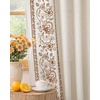 NICETOWN Embroidered Linen Curtains Ivory and White, W52 x L84(Garden Vine Embroidery – Taupe)