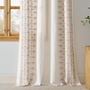 NICETOWN Embroidered Linen Curtains Ivory and White, W52 x L84(Nordic Geo Embroidery – Light Sand)