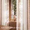NICETOWN Embroidered Linen Curtains Ivory and White, W52 x L84(Nordic Geo Embroidery – Taupe)