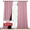 NICETOWN Total Shade Curtains and Draperies, Heavy-Duty Full Light Shading Drapes with Black Liner Backing for Villa/Hall/Dorm Window（Crystal Pink, Package of 2 Panels, 62 inches Wide x 95 inches Long