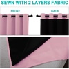 NICETOWN Total Shade Curtains and Draperies, Heavy-Duty Full Light Shading Drapes with Black Liner Backing for Villa/Hall/Dorm Window（Crystal Pink, Package of 2 Panels, 62 inches Wide x 95 inches Long