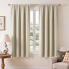 NICETOWN 100% Blackout Sage Green Curtains for Nursery, Rod Pocket Thermal Drapes Room Darkening Window Treatment for Kids Room, W52 x L54, 2 Panels(Beige)