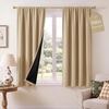 NICETOWN 100% Blackout Sage Green Curtains for Nursery, Rod Pocket Thermal Drapes Room Darkening Window Treatment for Kids Room, W52 x L54, 2 Panels(Biscotti Beige)