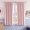 NICETOWN 100% Blackout Sage Green Curtains for Nursery, Rod Pocket Thermal Drapes Room Darkening Window Treatment for Kids Room, W52 x L54, 2 Panels(Light Pink)
