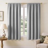 NICETOWN 100% Blackout Sage Green Curtains for Nursery, Rod Pocket Thermal Drapes Room Darkening Window Treatment for Kids Room, W52 x L54, 2 Panels(Light Grey)