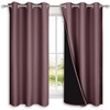 NICETOWN 100% Blackout Short Curtains with Black Liners, 2 Panels, 37″ W by 40″ L, Dry Rose, Solid Thermal Insulated Full Blackout 2-Layer Lined Drapes, Energy Efficiency Window Draperies for Bedroom