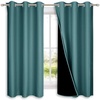NICETOWN 100% Blackout Short Curtains with Black Liners, 2 Panels, 37″ W by 50″ L, Sea Teal, Solid Thermal Insulated Full Blackout 2-Layer Lined Drapes, Energy Efficiency Window Draperies for Bedroom