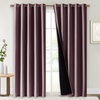 NICETOWN 100% Blackout Window Curtain Panels, Cold and Full Light Blocking Drapes with Black Liner for Nursery, 84 inches Drop Thermal Insulated Draperies (Dry Rose, 2 PCs, 70 inches Wide Each Panel)