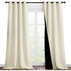 NICETOWN Beige Blackout Curtains for Patio 46″ Wide x 90″ Long 2 Panels