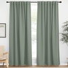 NICETOWN Blackout Curtains 84 inches Long for Living Room, Rod Pocket & Back Tab Window Curtains, Eatra Long Drape Panels for Office (Greyish Green, 70″ W x 84″ L per Panel, 2 PCs)