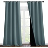 NICETOWN Full Shading Curtains for Windows, Super Heavy-Duty Black Lined Blackout Curtains for Bedroom, Privacy Assured Window Treatment (Greyish Blue, Pack of 2, 55 inches W x 102 inches L)