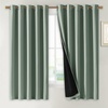 NICETOWN Greyish Green 100% Blackout Lined Curtains, 2 Thick Layers Completely Blackout Window Treatment Thermal Insulated Drapes for Kitchen/Bedroom (1 Pair, 70″ Width x 63″ Length Each Panel)