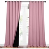 NICETOWN Total Shade Curtains and Draperies, Heavy-Duty Full Light Shading Drapes with Black Liner Backing for Villa/Hall/Dorm Window（Crystal Pink, Package of 2 Panels, 62 inches Wide x 95 inches Long