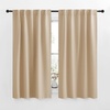 NICETOWN Window Treatment Curtains Room Darkening Drapes – (Biscotti Beige Color) 42 Width X 63 Drop Each Panel, 2 Panels Set, Thermal Insulated Window Covering Curtains and Draperies for Kitchen