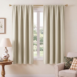 NICETOWN 100% Blackout Sage Green Curtains for Nursery, Rod Pocket Thermal Drapes Room Darkening Window Treatment for Kids Room, W52 x L54, 2 Panels(Beige)