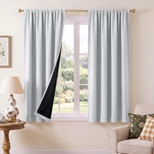 NICETOWN 100% Blackout Sage Green Curtains for Nursery, Rod Pocket Thermal Drapes Room Darkening Window Treatment for Kids Room, W52 x L54, 2 Panels(Greyish White)