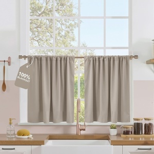 NICETOWN 100% Blackout Sage Green Curtains for Nursery, Rod Pocket Thermal Drapes Room Darkening Window Treatment for Kids Room, W52 x L54, 2 Panels(Natural)