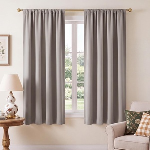 NICETOWN 100% Blackout Sage Green Curtains for Nursery, Rod Pocket Thermal Drapes Room Darkening Window Treatment for Kids Room, W52 x L54, 2 Panels(Sand)