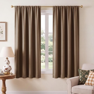NICETOWN 100% Blackout Sage Green Curtains for Nursery, Rod Pocket Thermal Drapes Room Darkening Window Treatment for Kids Room, W52 x L54, 2 Panels(Tan)