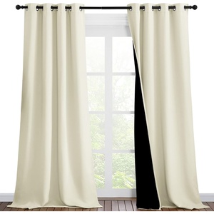 NICETOWN Beige Blackout Curtains for Patio 46″ Wide x 90″ Long 2 Panels