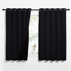 NICETOWN Black Blackout Curtains for Kids Room 62″ Wide x 63″ Long 2 Panels