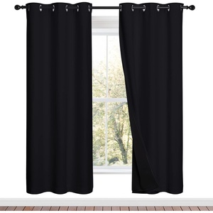 NICETOWN Black Blackout Curtains for Nursery 42″ Wide x 72″ Long 2 Panels