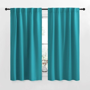 NICETOWN Blackout Curtain Panels for Living Room – (Peacock Blue Color) 34×63 Inch, 2 Panels Set, Thermal Insulated Room Darkening Blackout Drapes/Draperies with Rod Pocket & Back Tab for Window