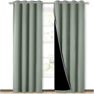 NICETOWN Greyish Green Blackout Curtains for Nursery 52″ w x 84″ L 2 Panels