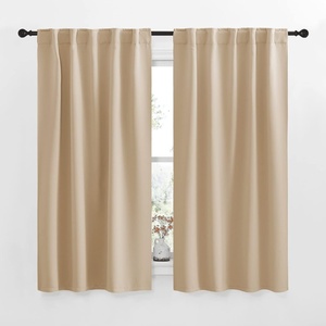 NICETOWN Window Treatment Curtains Room Darkening Drapes – (Biscotti Beige Color) 42 Width X 63 Drop Each Panel, 2 Panels Set, Thermal Insulated Window Covering Curtains and Draperies for Kitchen