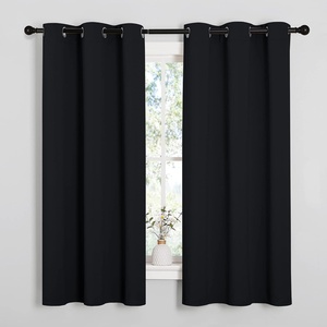 NICETOWN Black Blackout Curtains for Cafe 42″ Wide x 48″ Long 2 Panels