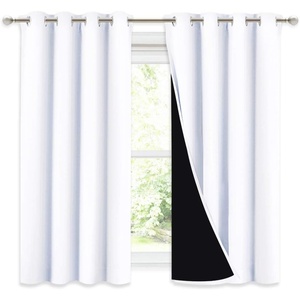 NICETOWN White Blackout Curtains for Window 52″ Wide x 54″ Long 2 Panels