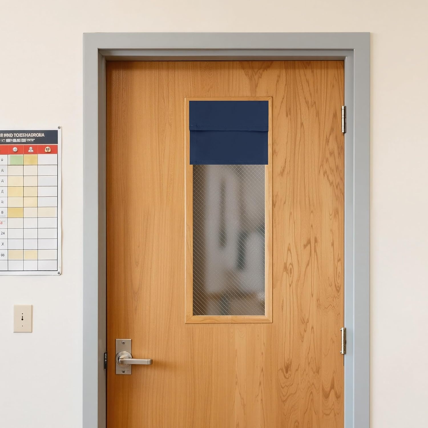 image:imageNICETOWN Natural 100 Blackout French Door Roman Shade W30 x L72 inNavy