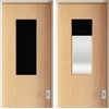 NICETOWN Natural 100% Blackout French Door Roman Shade W30 x L72 in(Black)