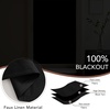 NICETOWN Natural 100% Blackout French Door Roman Shade W30 x L72 in(Linen Black)