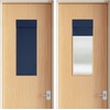 NICETOWN Natural 100% Blackout French Door Roman Shade W30 x L72 in(Navy)